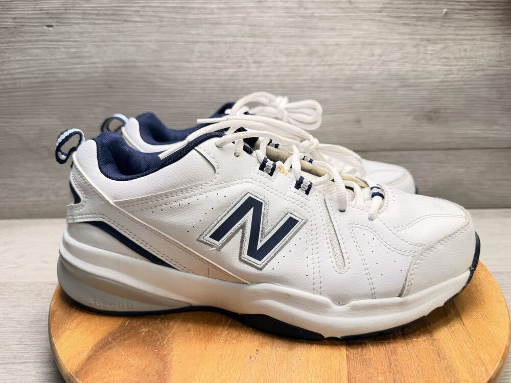 New Balance 608 V5 Casual Comfort Cross Trainer Sneaker, White/Navy Men 9 2E